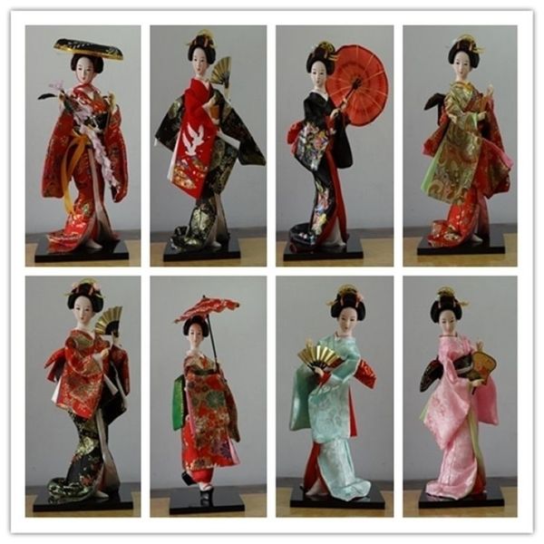 30 cm Harz-Statuette, japanischer Kimono, Kabuki, Geisha, Tang-Dynastie-Puppen, koreanische Puppen, Samurai, Heimdekoration, Y200106180v