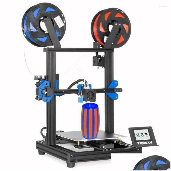 Impressoras Tronxy 3D Printer Xy-2 Pro-2E Titan 2-In-1-Out I3 Fdm Dual Color Tamanho de impressão 255x255x245mm compatível com gota flexível de OTG4E