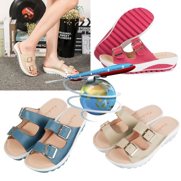 2024 sandálias Mulheres de verão Fashion Sapatos de praia Flip-flops Sandals Florceds Florced Bottomed Sapatos de praia Gai