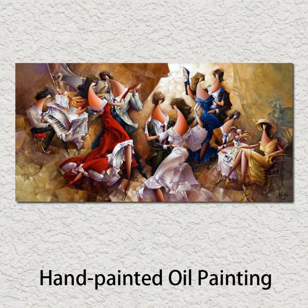 Stillleben-Ölgemälde, abstrakte Kunst, Wiener Walzer, modernes Bild, handgefertigt auf Leinwand, für Wohnzimmer-Wanddekoration217S