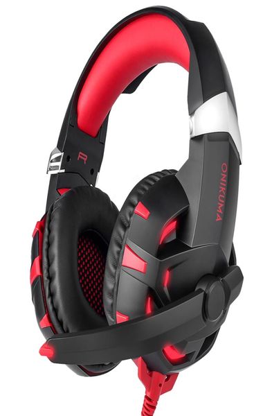 Onikuma K2 Oyun Kulaklığı 7.1 Kanal Ses Stereo Casque Oyun Kulağı PC Dizüstü Bilgisayar için LED Işık