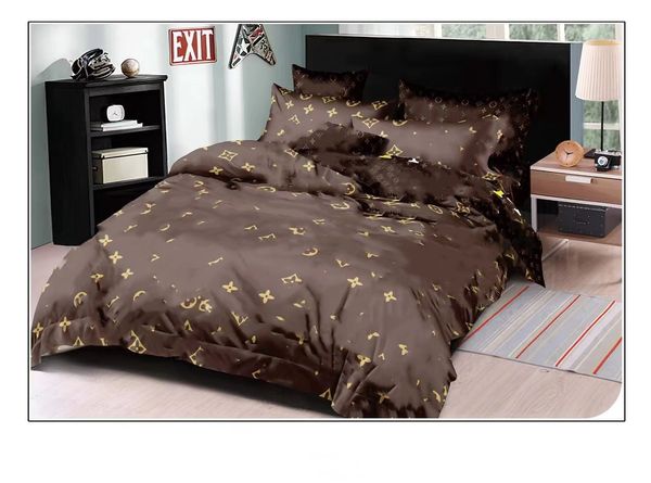 Conjuntos de cama marca designer conjunto de cama impresso folha consolador casos confortáveis conjuntos de 4 peças quaitly atacado