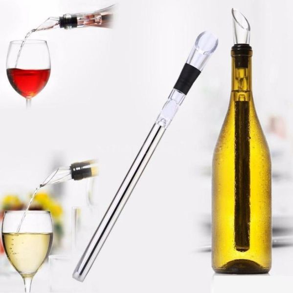 Refrigeratori per vino Raffreddatori per bottiglie in acciaio inossidabile Chill Wine Chill Cool Stick Rod con versatore per vino EEA2816625940