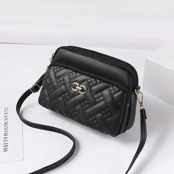 Umhängetaschen 2024 Kleine Tasche für Damen Winter Modische bestickte Umhängetasche Weiches Leder Messenger Handtasche