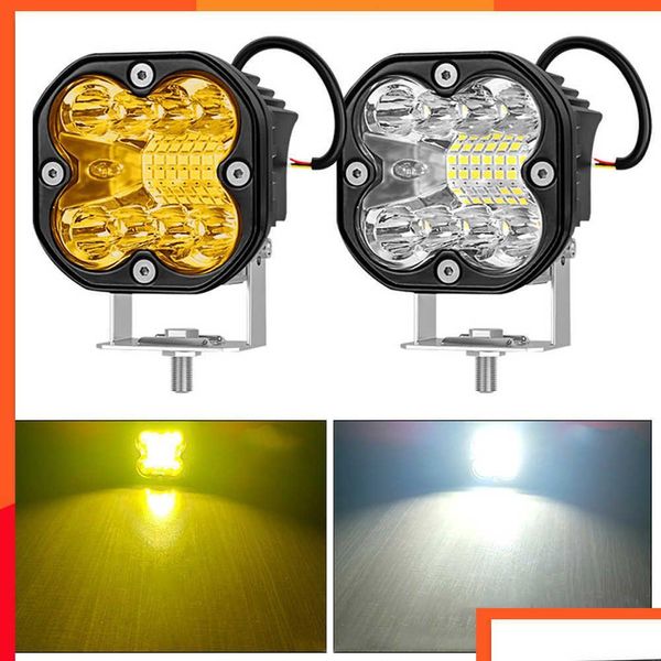 Altri accessori interni Nuovi faretti da lavoro a LED da 3 pollici Fari da 12V 44W per motocicli Fari fendinebbia per auto camion 4X4 Off Ro Dhjob