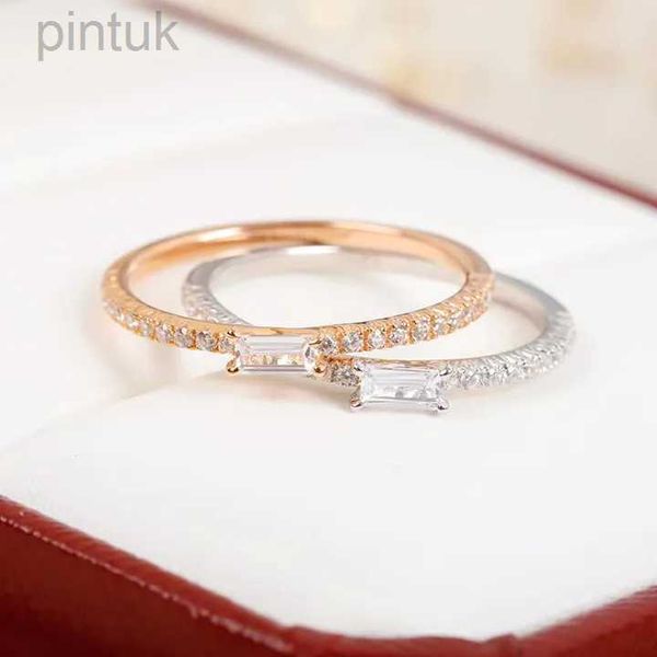 Anelli Anello di design di lusso Piccolo anello di caramelle di ghiaccio Anello di diamanti Fila di diamanti Prodotti squisiti possono essere personalizzati Oro vero Reale ldd240311