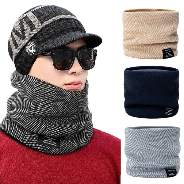 Plüsch Winter Halswärmer Gamasche Ring Schal Frauen Männer Gestrickte Vollgesichtsmaske Fleece Halbe Abdeckung DoubleLayer Schals Ski 240226