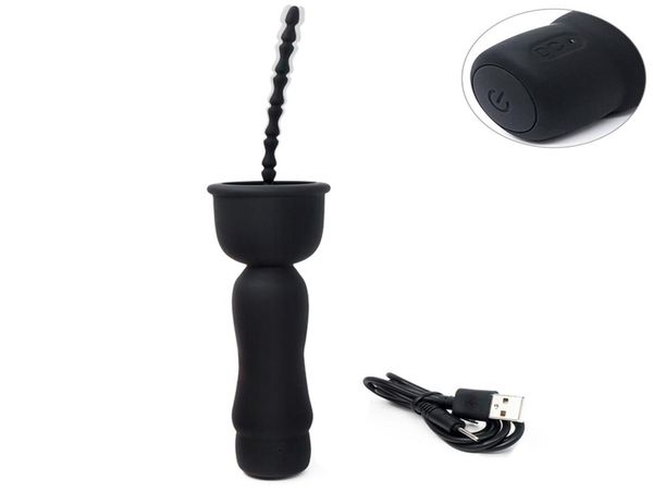 17 Geschwindigkeiten Penis-Massagegerät Penis Plug Harnröhrenstimulation Vibrator für männlichen Masturbator Lasting Trainer Eichelvibratoren S181019056586232