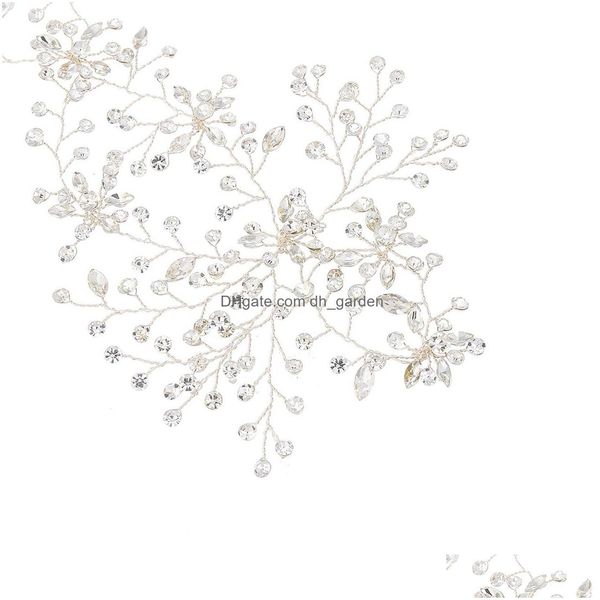 Fasce per capelli Nuovo stile Personalità della moda Copricapo da sposa Tendenza Filo di rame Fascia per capelli con diamanti Accessori per damigella d'onore Gioielli G Dhgarden Dhl2J