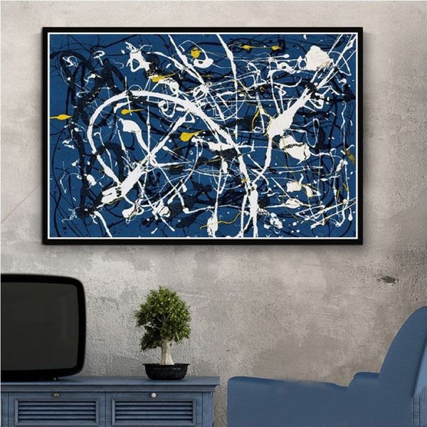 Pinturas Arte Jackson Pollock Pintura Abstrata Psicodélico Poster e Impressões Canvas Wall Pictures Home Decor244p