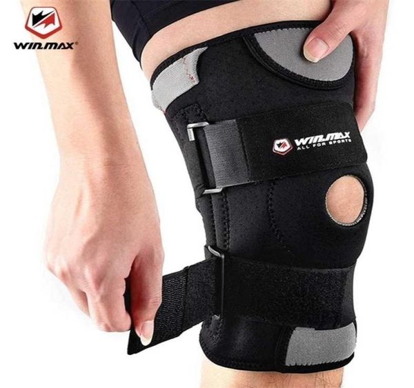 Winmax ginásio joelho suporte cinta manga aliviar perna artrite menisco rasgo joelheiras almofadas abertas patela estabilizador protetor 2202088815601