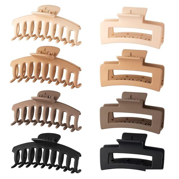 Grampos de cabelo Barrettes Cabelo Garra Clipes 4 Polegada Antiderrapante Grande Caranguejo Grampos Para Mulheres Acessórios Finas Barrette Drop Delivery Jóias H Dhush