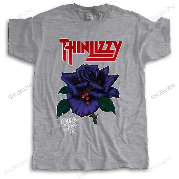 Männer T-shirts Männer Rundhals T-shirt Baumwolle Marke T-shirt Schwarz Thin Lizzy Rose Männliche Sommer T-shirt Lose Stil Kühlen teeshirt Plus Größe