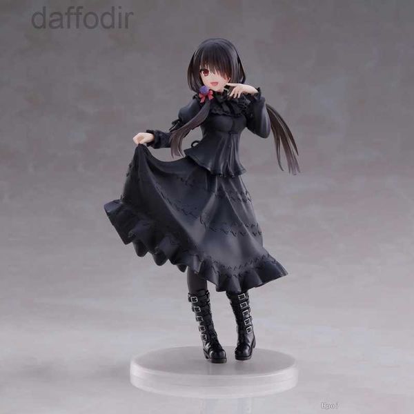 Action Figures Toy Action Figures 20CM DATE A LIVE Tokisaki Kurumi Figura anime Ragazza carina Modello giocattolo PVC Nero Dress Up Modello in piedi Ornamento interno auto 240308