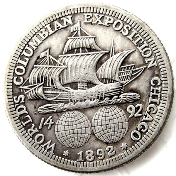 EUA 1892 meio dólar colombiano artesanato banhado a prata cópia moeda fábrica acessórios para casa agradável299b