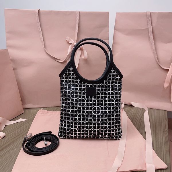 Espelho Qualidade Tote Bag Designer Luxo Mulheres Saco de Compras Preto Novo Estilo Moda Diamante Bolsa Pequena Crossbody Bags com pacote completo