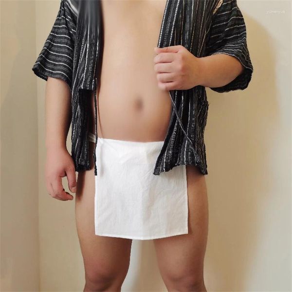 Roupas étnicas 1 PCS Estilo Japonês Homens Tradicionais Roupa Interior Cor Sólida Sumo U Loincloth Kimono Acessórios Presente