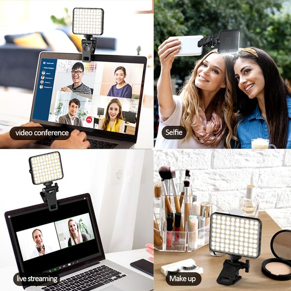 Luce selfie morbida ricaricabile per telefono, fotocamera, laptop, luce a LED portatile 3000MAH per immagini, clip luminosi per vlog, tiktok, trucco, videoconferenza