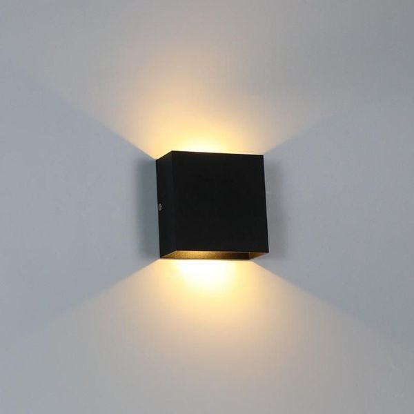 Lâmpada de parede IP65 à prova d'água para ambientes internos e externos de alumínio 6W 10W Light Surface Mounted Cube LED Garden Room Decoration272e