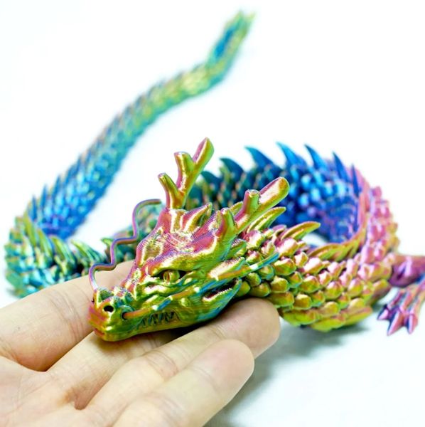 Dragão chinês impresso em 3D Articulações de corpo inteiro que podem se mover Móveis e decorações para casa valem a pena colecionar brinquedos criativos