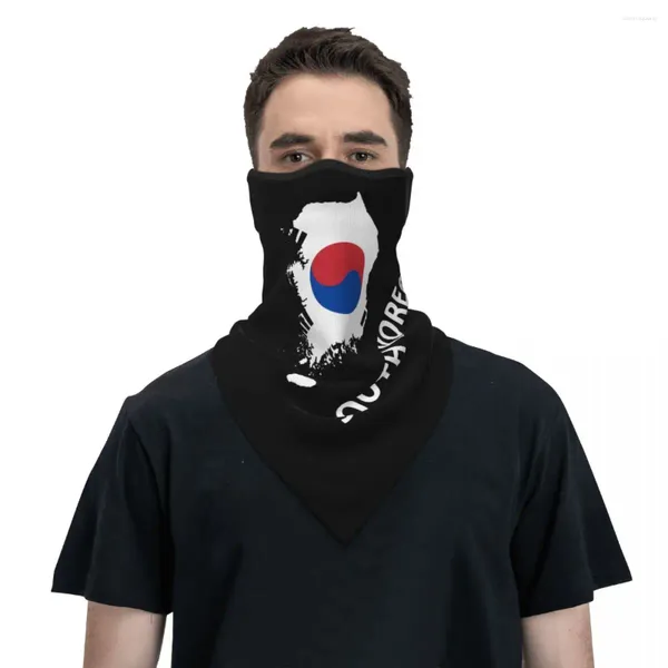 Bandanas bandeira da coreia do sul bandana pescoço mais quente das mulheres dos homens inverno tubo de esqui cachecol gaiter máscara facial capa