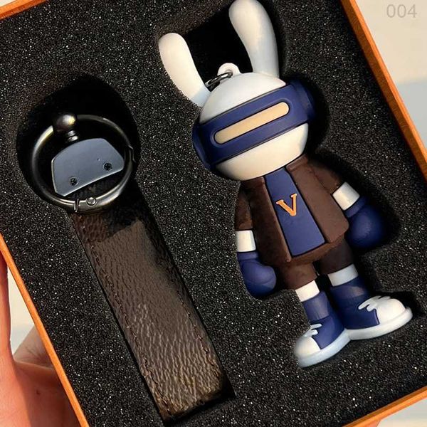 Luxus-Cartoon-Kaninchen-Puppe bedruckte Schlüsselanhänger, modische Figur, trendige Dekoration, Ornamente, prächtige Schlüsselanhänger, hochwertiger Rucksack-Schlüsselanhänger, PendantQ1KQ