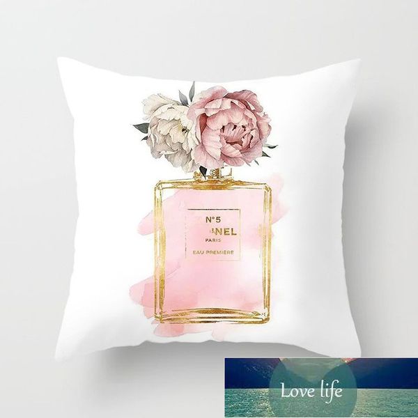Garrafa de perfume de luxo confortável travesseiros cobre casa tecido sofá almofadas capa lance travesseiro enchimento atacado