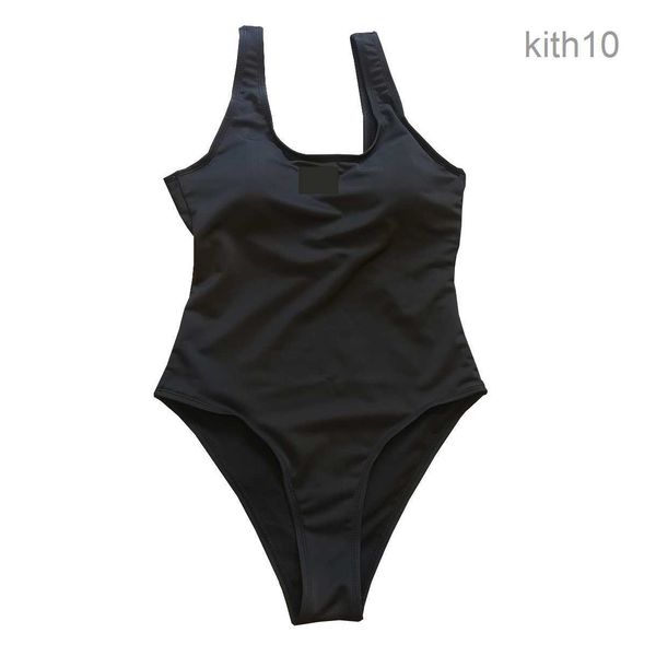 Costume da bagno intero da donna nero di design bikini imbottito bikini estivo da spiaggia costume da bagno biquinis con stampa di lettere vacanza primavera calda WOWM