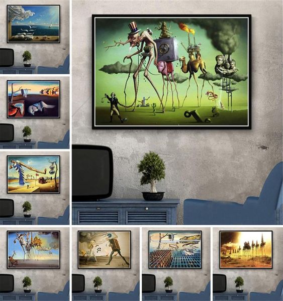 Salvador Dali Cigni che riflettono elefanti Tela pittura astratta Poster e stampe Wall Art Picture Living Room Decor Cuadros5089764