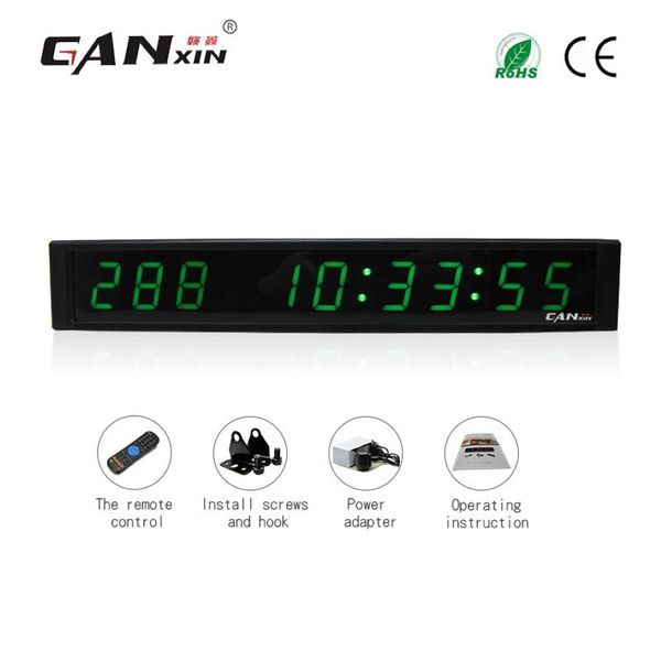Ganxin1-дюймовые 9-значные светодиодные настенные часы зеленого цвета, светодиодные часы, дни, минуты и секунды, светодиодный таймер обратного отсчета с дистанционным управлением240w