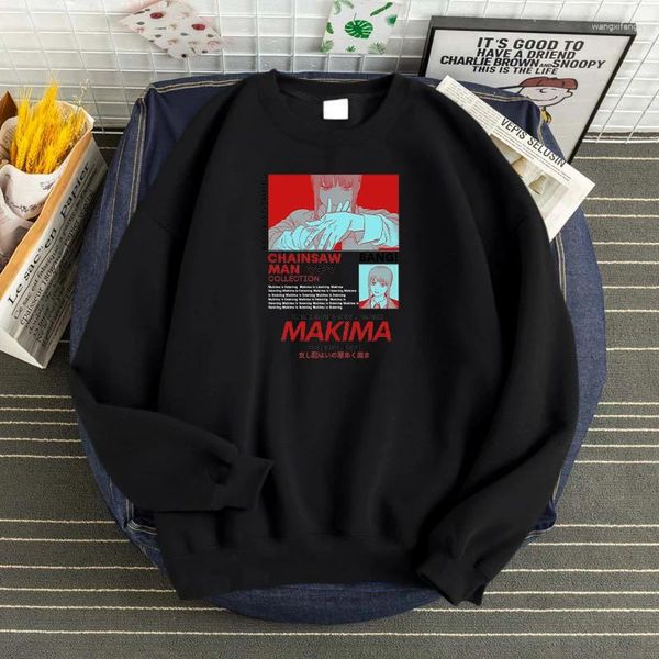 Moletons masculinos motosserra homem makima controle diabo impressão com capuz confortável casual sportwear marca quente moletom com capuz tamanho grande masculino