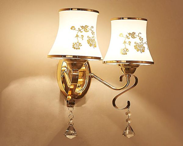 La nuova lampada da parete a LED in cristallo contratta e contemporanea lampada da letto in stile cinese studio creativo camera da letto lampada scala corridoio la7640616