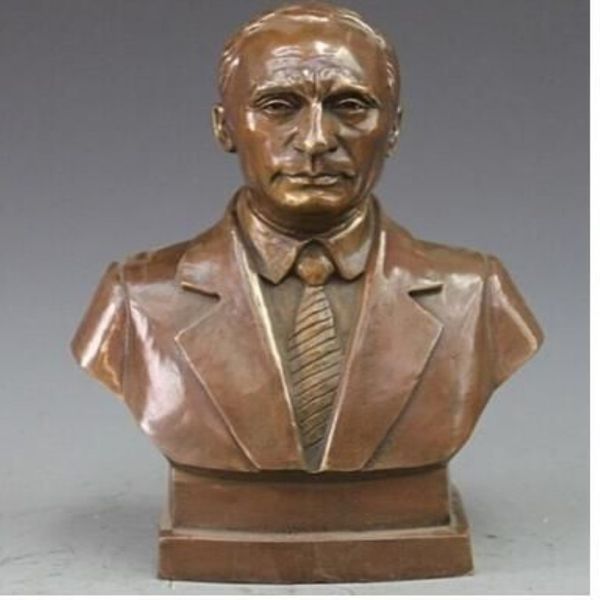 WBY --- 516 Statua scolpita in bronzo e rame Vladimir Putin Busto Figurine Art Sculpture320D