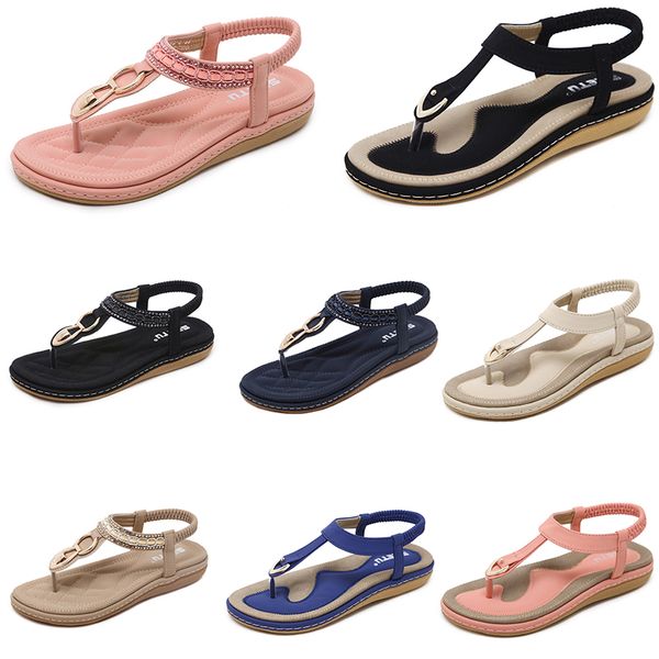 Sapatos 2024 sandálias de verão mulheres saltos baixos malha superfície lazer mãe preto branco tamanho grande 35-42 j54 gai 60861