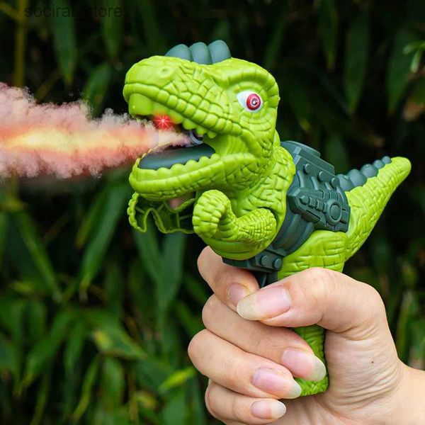 Pistola giocattolo per bambini elettrica sputafuoco dinosauro pistola a spruzzo rete rossa tirannosauro rex triceratopo suono animale e giocattoli luminosi regalo per ragazzo L240311