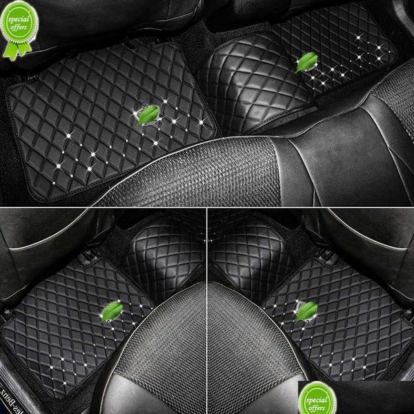 Decorazioni interne Nuovi tappetini in pelle per auto Tappetini personalizzati Tappeti mobili Ers Bling Accessori Consegna drop Automobili Mot Dhncb