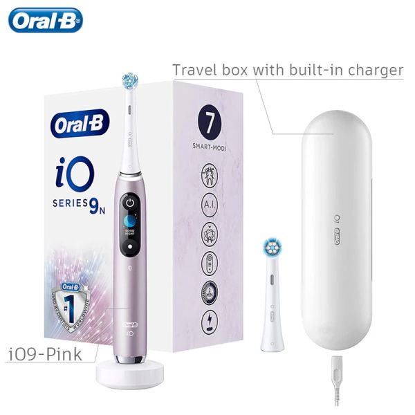 Головы оригинальные Oralb IO9 Электрическая зубная щетка 7 мод в io Микровибрации технологии с датчиком давления 3D Deep Clean для взрослых.