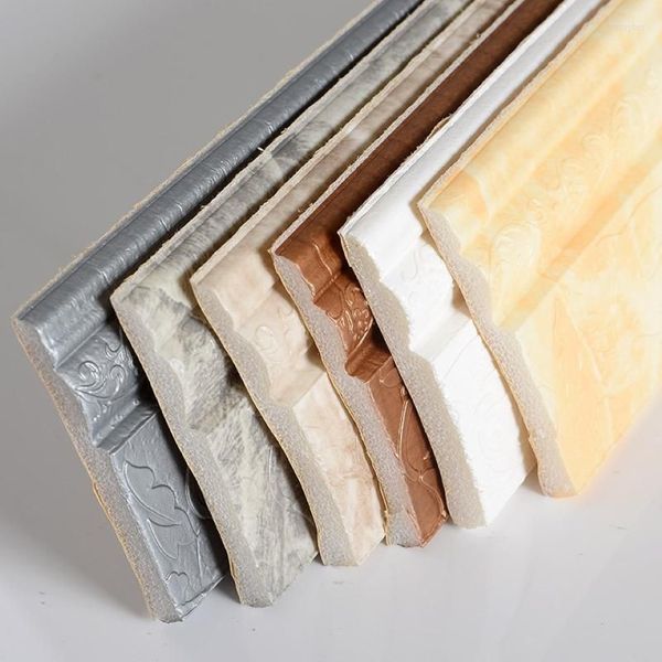 Adesivos de parede em relevo linha de canto 3d espuma cintura impermeável borda auto-adesiva 2/3m borda tira decoração adesivo254u