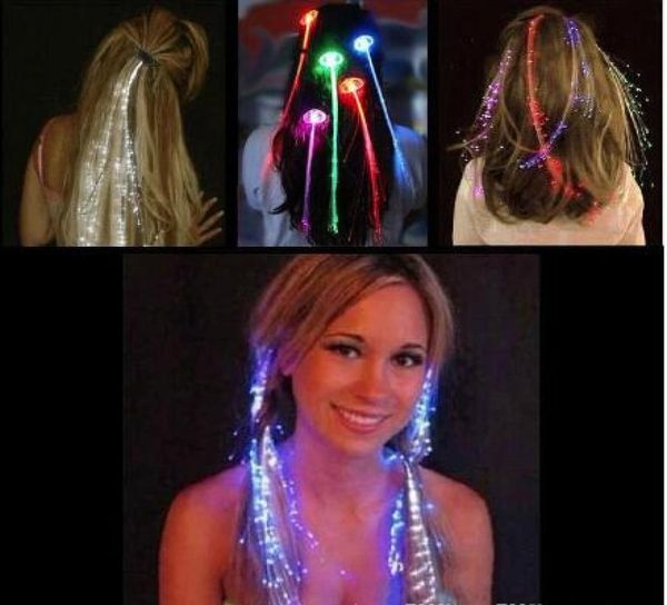 LED Flash Treccia Donne Colorate Luminose Fermagli per capelli Barrette Fibra Tornante Light Up Party Bar Notte Natale Giocattoli Decor WY0911615064