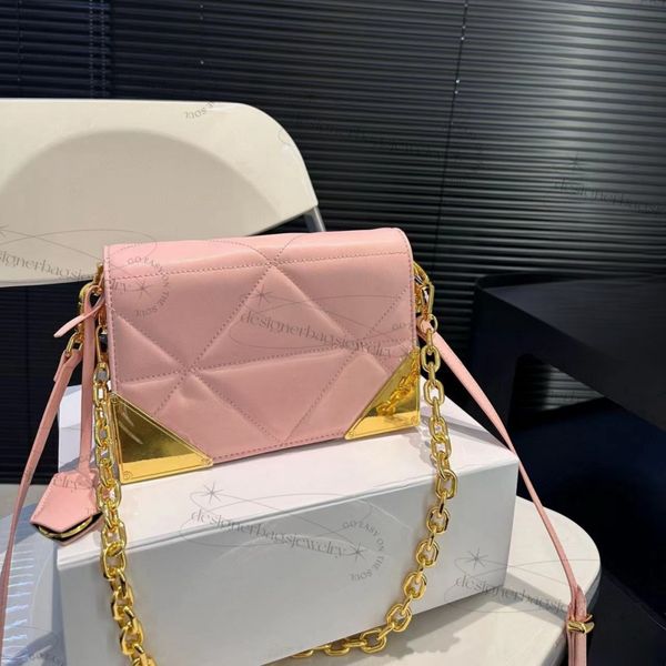 Borse a tracolla di design di lusso Linea da donna abbellimento Borsa a tracolla in pelle di pecora trapuntata Borsa a tracolla in metallo con catena a griglia Portafoglio da donna alla moda