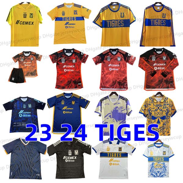 Giocatore Tifosi Liga MX 2023 2024 Tigres Maglie di calcio GIGNAC AQUINO L.QUINONES N.IBANEZ THAUVIN CORDOVA LAINEZ S.Cordova UANL 23 24 calcio uomo bambini camicia donna