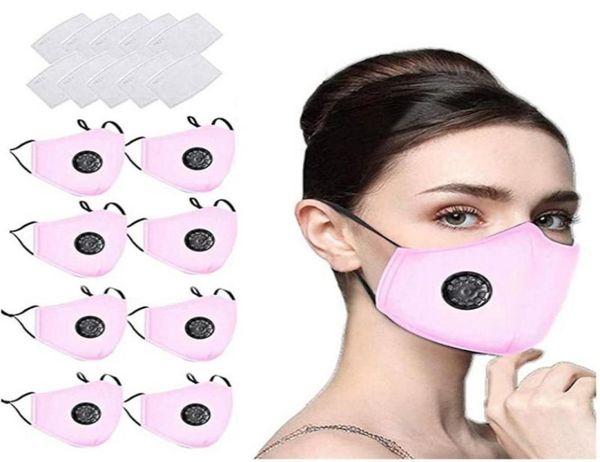 Máscara facial reutilizável de 8 unidades com filtros de 16 unidades Máscaras respiráveis de algodão para proteção contra germes para adultos Face Maks Bandana2591437