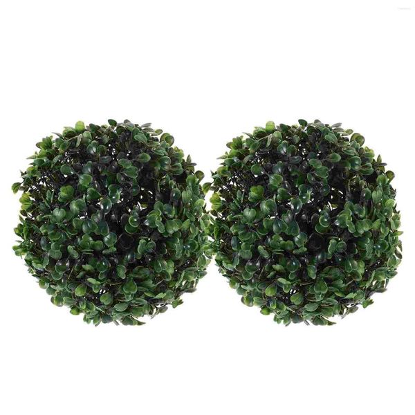 Flores decorativas Garlandes de balão imitação de grama Faux Boxwood Balls Decorações de casa