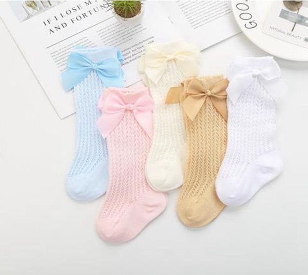 Baby Mädchen Socken Kniehohe Säugling Prinzessin Socken mit Schleife Sommer Mädchen Mesh Socken Lange Röhre Kinder Kinder Fuß Zubehör 5 farben7487391