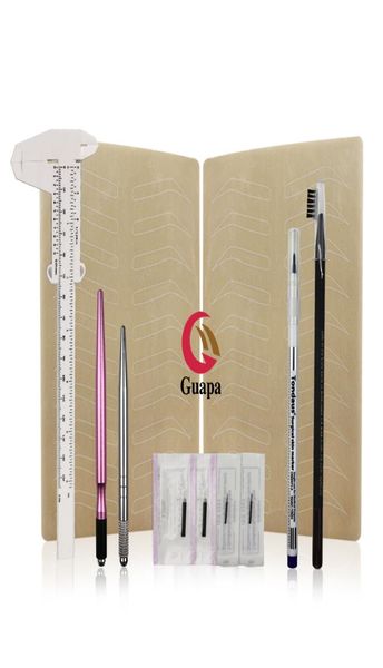 Kit per microblading Penna Tebori per sopracciglia con lame Sopracciglia Righello Pratica Pelle Microblading Forniture per principianti Pratica2415467