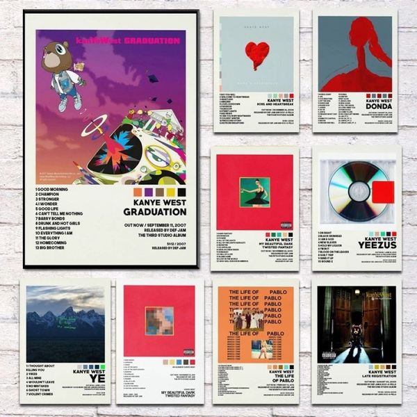 Leinwandmalerei Kanye Westda Ed Life of Pablo Album Stars Poster und Drucke Wandbildkunst für Home Room Decor Framele227n