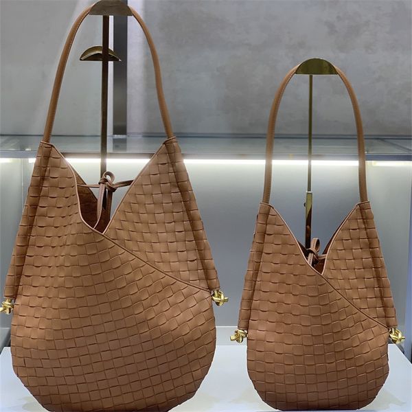 Botteg Venetas Intreciato Bolsa de tecido elegante em latão decorada com pele de cordeiro Bolsas de um ombro Top Original Luxury Designer Sacos de compras Carteira