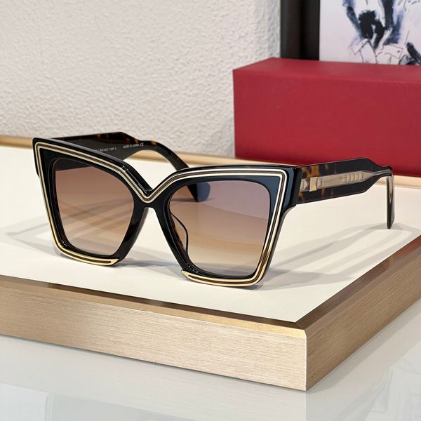 Óculos de sol populares para mulheres e homens verão V GRACE Designer de moda CR-39 Cateye Styles Anti-ultravioleta Retro Placa Quadrada de Metal Óculos de Armação Completa Aleatórios