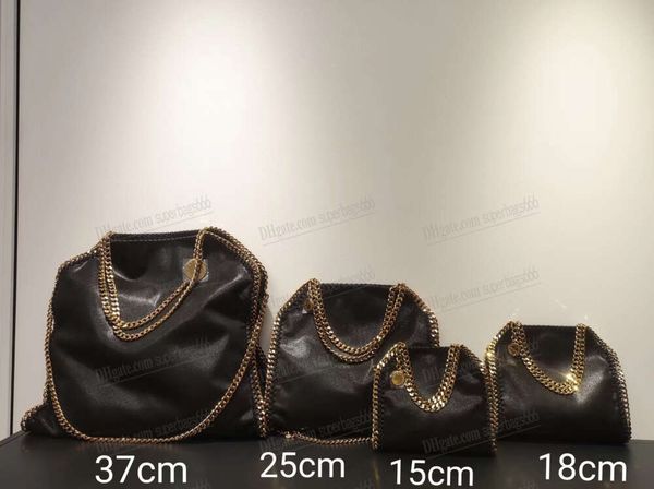 Nova Stella Mccartney Falabella Grande Sacola Mulheres Preto Designer De Luxo Sacos De Corrente De Compras Carteira Messenger Bolsas De Couro Bolsas De Ombro Qualidade 12