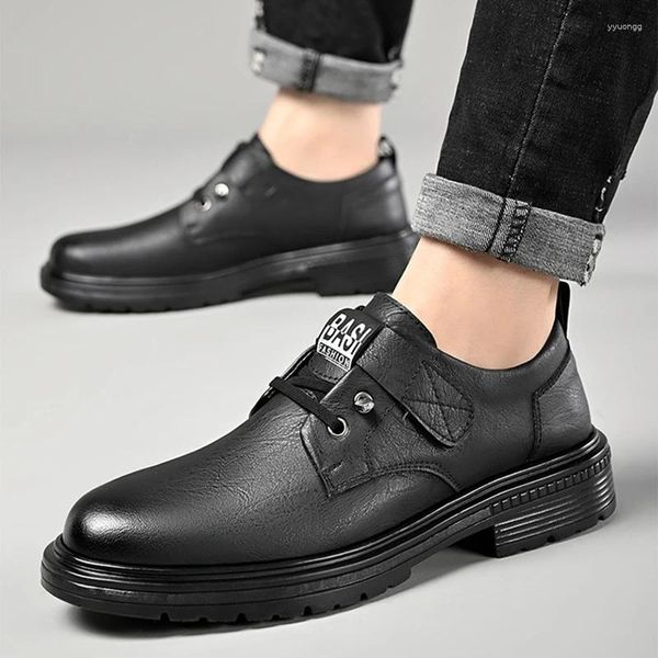 Sapatos casuais masculinos de couro genuíno macio tênis respirável mocassins andando mocassins sapato